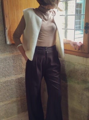 Pantalon ZEUS Chocolat rayé