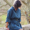 Robe chemise Denebella lin bleu CARLOTTA