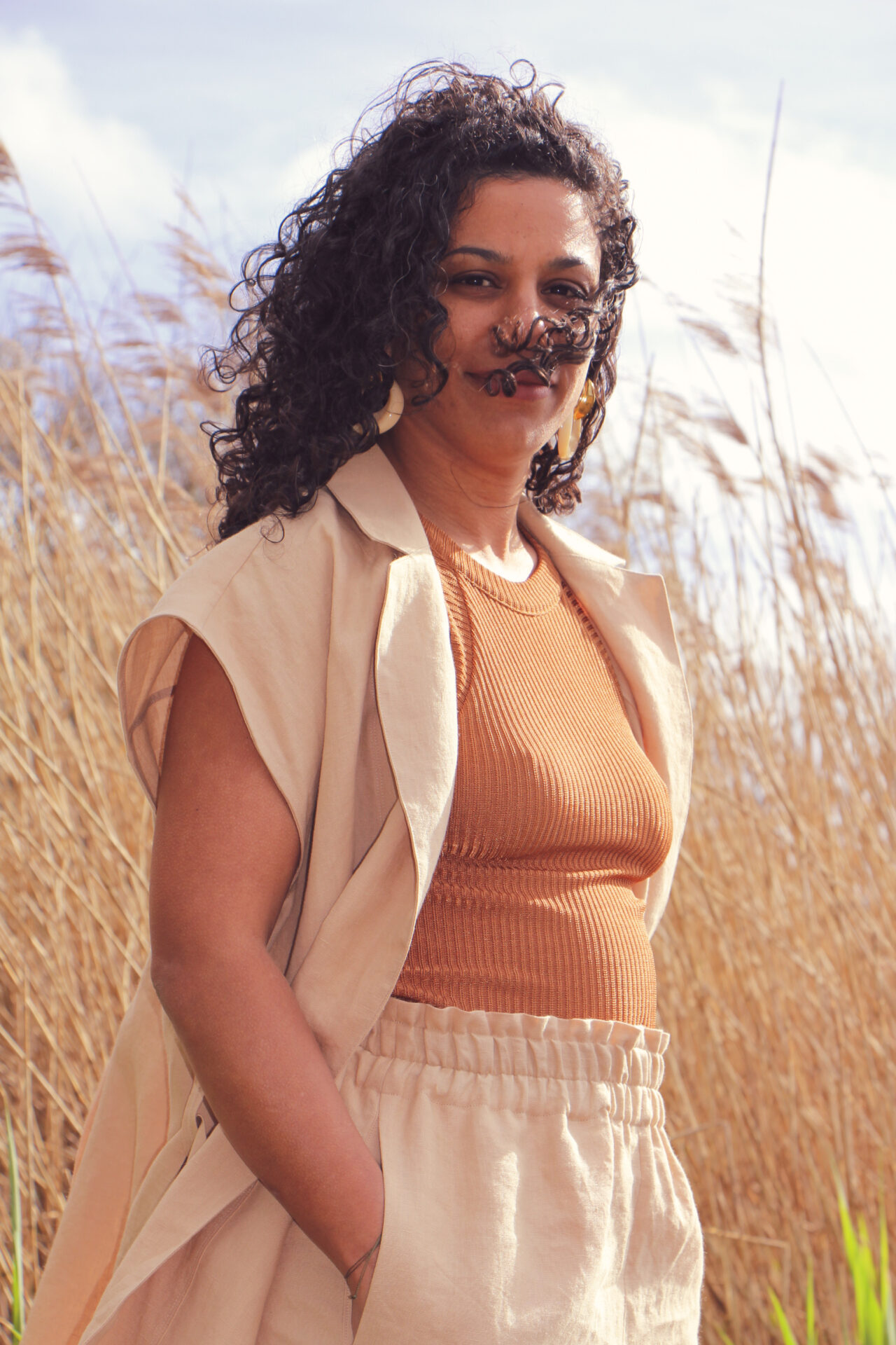 Veste Pégase lin sable CARLOTTA