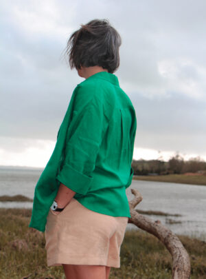 Chemise Deneb lin vert