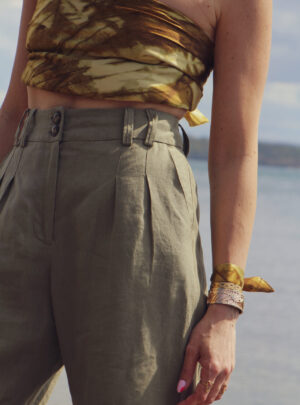 Pantalon zeus lin kaki CARLOTTA