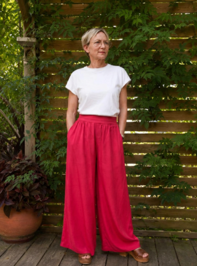 Pantalon Bobbi rouge framboise