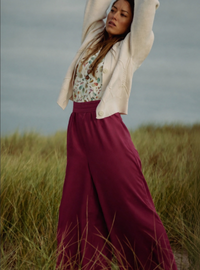 Pantalon Bobbi tencel bordeaux