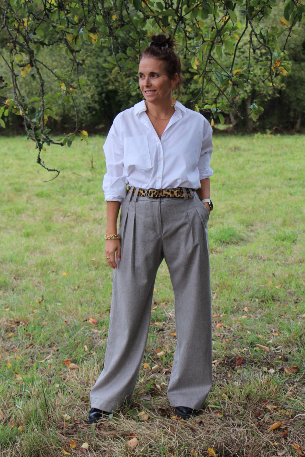 Pantalon ZEUS laine greige flanelle et cachemire