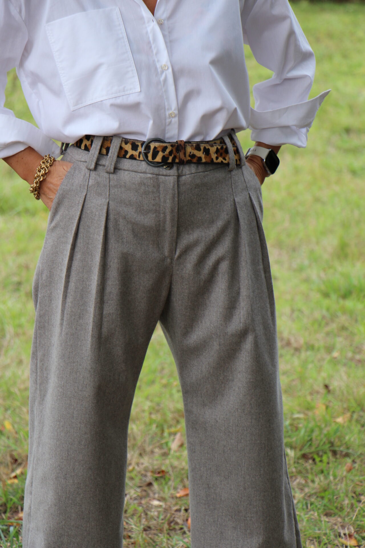 Pantalon ZEUS laine greige flanelle et cachemire